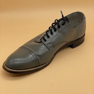 Stacy Adams Cap Toe Oxford Shoes Men's 10.5 D Madison Grey Leather Dandy Retro